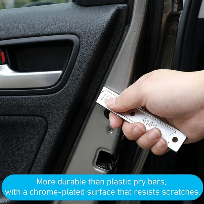 4140 Pry Bar Removal Tool, Car Trim Removal Tool Portable Pocket Pry Bar Interior Door Trims Pries Tools Metal Pries Tools for Removing Auto Trim Interior, Demolishing Flooring and Roofing