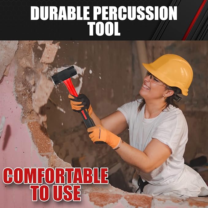 C&T 6-Piece Hammer Set, Fiberglass Handle & Mallet Set, Metal Working | Garage Home Kit | Mechanic Tools | Sledge Hammer | blacksmith Hammer | Ball Peen Hammers | Hand Tools