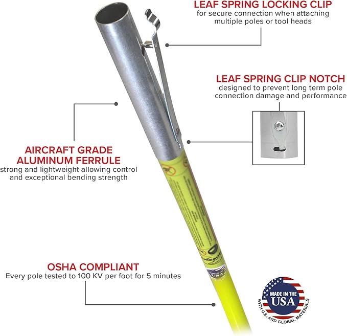 Jameson JE-Series Foam Core Complete Tree Trimming Kit – Arborist Line Clearance Set with Pruner, Rope, Saw Head, 16" Blade, Extension & Base Pole