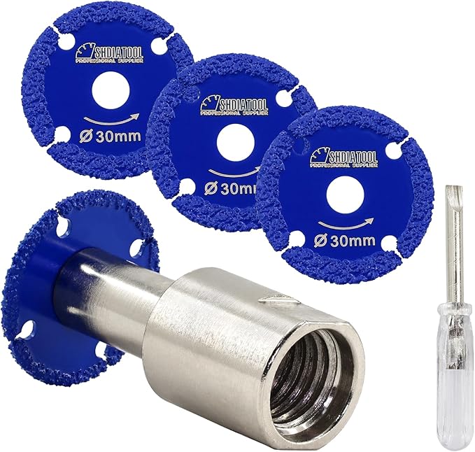 SHDIATOOL Diamond Metal Cutting Saw Blade, 1-3/16-Inch/30mm Mini Circular Saw Disc,Cut-off Wheel for Steel Tube Iron Rebar with 5/8" Flange(4 of Pack)