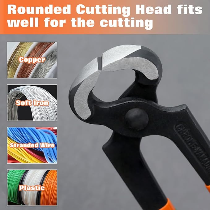 End Cutting Pliers 7 Inches PVC Handle Nail Puller Pincer for Women Wire Cutting, Shoe Heel Repair
