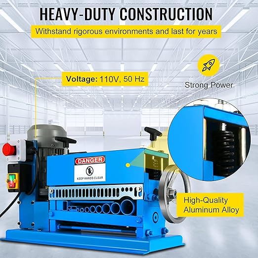 Happybuy Wire Stripping Machine DA 0.06 inch -1.5 inch,Wire Stripper Machine 11 Channels 10 Blades, Automatic Wire Stripping Tool with Manual Hand Cranked Industrial for Recycling Copper Wire