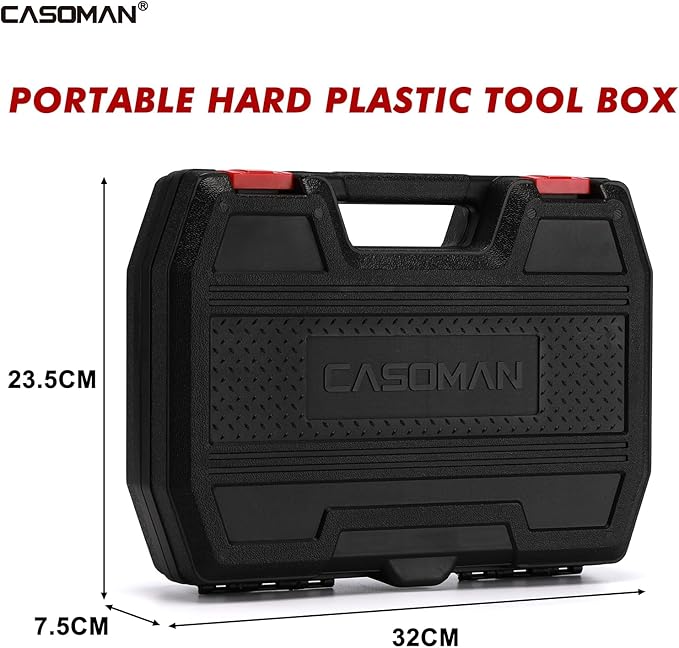 CASOMAN 1/2??Drive Deep Big Impact Socket Set, 13-Piece Large Spindle Axle Nut Impact Wrench Socket Set, 6 Point, CR-MO, Metric, 17mm - 41mm