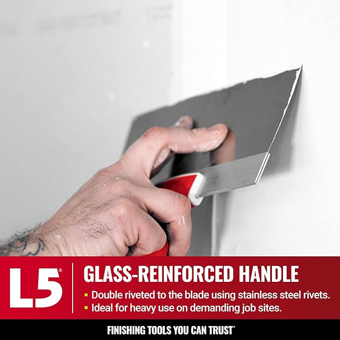 10" Soft-Grip Stainless Steel Taping Knife - LEVEL5 | Pro-Grade | Metal Hammer End | 5-136