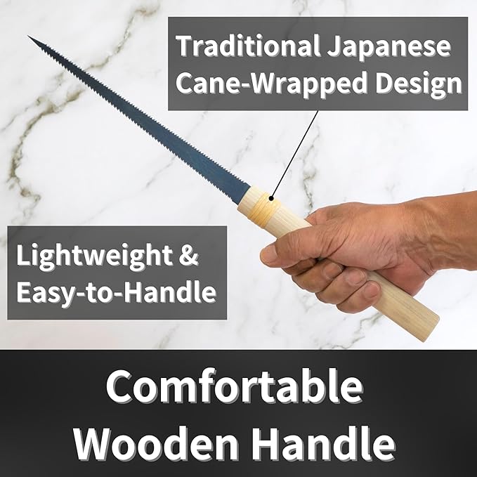 Japanese Pull Saw Woodworking Small Keyhole Saw 7-7/8" Made in JAPAN, Ryoba Double-Edge Handsaw for Wood, Plywood, Drywall, Sheetrock, Gypsum Board, Plasterboard, Wood Handle
