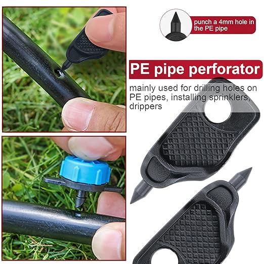 ToToT 4mm Hole Punch 3PCS Black 4mm Micro Drip Irrigation System Water Pipe Hole Punch Tool