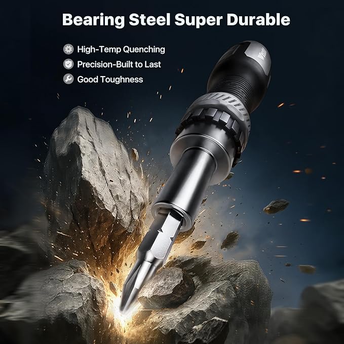 13-in-1 Ratchet Screwdriver Set Tool All in One, [Built to Last] Multi Screw Driver Set Kit, Flat Head, Philips, Torx, Hex, Square, Repair Kit, Man Gift Nut Driver