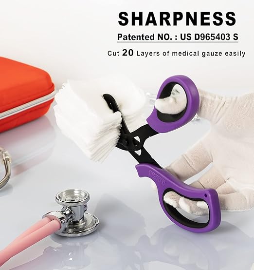 MEUUT First Aid Kits with Stethoscope Case Trauma Shears Bandage Scissors - Medical Supplies with 8 inch Heavy Duty Medical Scissors for EMT Workers Nurses