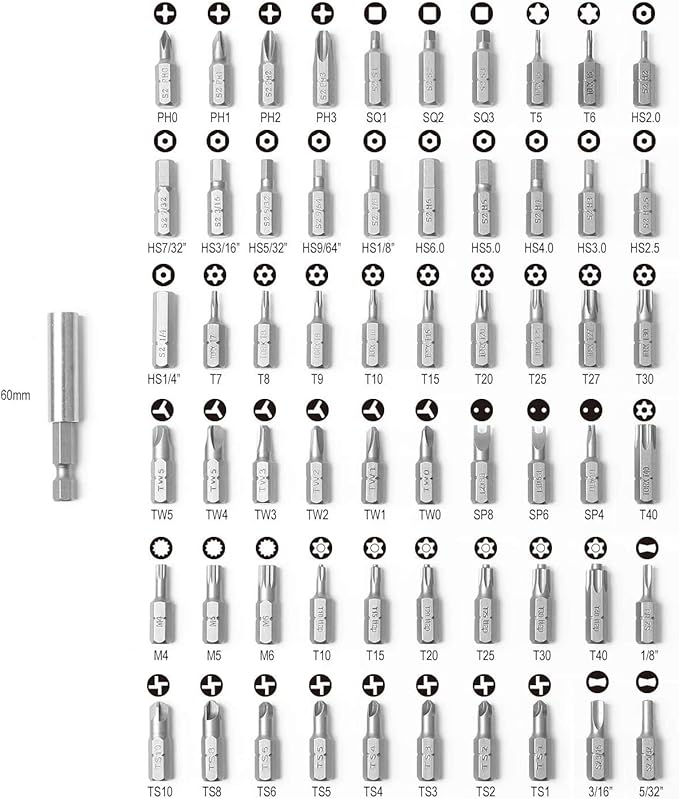 Security Screwdriver Bit Set, 61-Piece