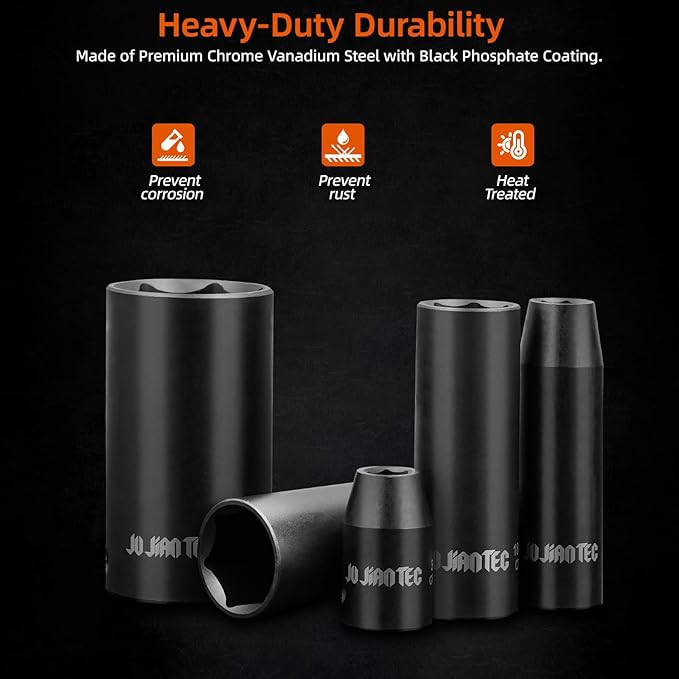 1/2" Drive Master Impact Socket Set, 65 Piece, with Adapters & Ratchet Handle, Standard SAE (3/8"-1-1/4") & Metric (10-24 mm) Sizes, Deep & Shallow Kit, Cr-V Steel, with Molded Case