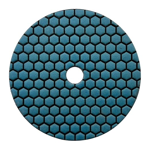 7" High Performance Dry Stone/Concrete Polishing Pads, 1.5mm Segment Height, Honeycomb Style, 50 Grit