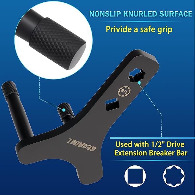 Lower Control Arm Prying Tool, Suspension Specialty Arm Lever Bushing Tool, Lower Ball Joint Pry, Control Arm Tool Suspension Arm Lever Compatible with 1/2" Drive Extension Breaker Bar