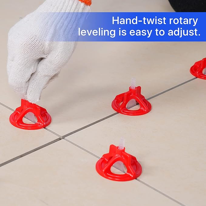 Professional Tile Leveling System Kit竊똀nti-Loosening Spacers/Wall, Bathroom Tiling - 1/8" Precision Alignment & Grout Spacing Tools(2000base, 1/8)