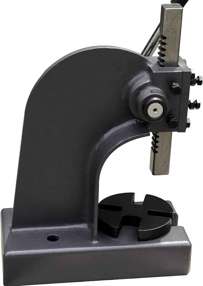 KAKA INDUSTRIAL Arbor Press, 0.5 Ton Manual Arbor Press, Adjustable Height up to 3.5 in, Steel Plate Welded Body, Portable Hand Press AP-1/2 for Riveting, Punching and Bearing Installation