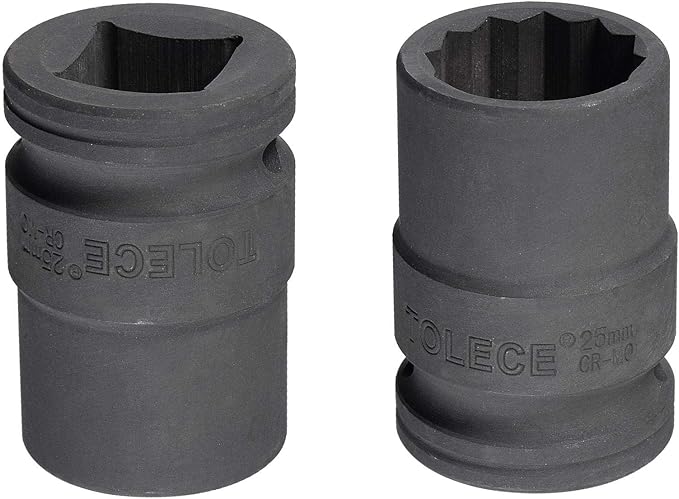 uxcell 3/4-Inch Drive 25mm 12-Point Impact Socket, CR-MO Steel 56mm Length, Standard Metric Sizes