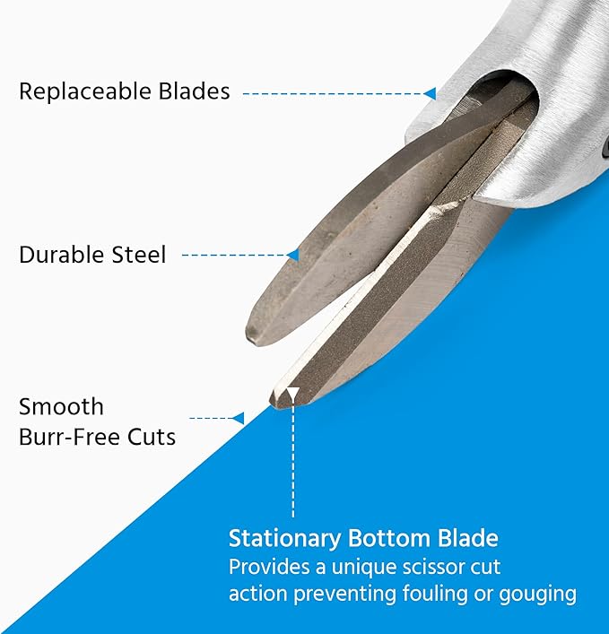 Kett KD-480 Electric Shears, 2500 RPM, A-2 Steel Blades, Rabbit Ear Blades, Electric Cutter, Metal Cutting, Carpet Cutter, 5 lb, Cutting Tool for Vinyl, Woven Woods, Leather, Rubber, Cardboard, etc.