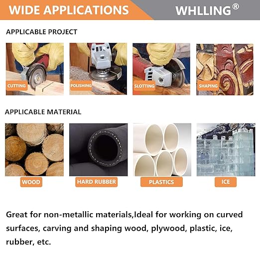 4PCS Wood Grinding Wheel for 4" or 4 1/2" Angle Grinder, 12 Teeth Wood Shaping Disc, Circular Saw Blade with Replacement Chain for Woodworking Cutting, Carving, Shaping and Sanding Grinding Wheel