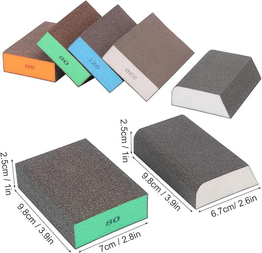 20 Pack Sanding Block Set, Premium Sanding Sponge for Wood Furniture, Metal and Wall Repair, Drywall Sanding Sponge Kit in 60/80/100/120/180/220 Grit Sand Paper Brick