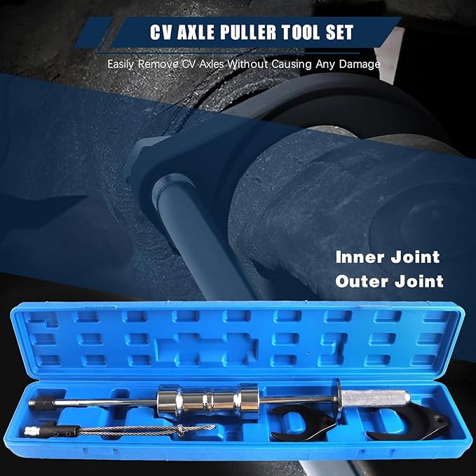 Inner CV Joint Puller Inner CV Joint Removal Tool Kit 10 Pounds Heavy Duty Slide Hammer Front Wheel Drive Axle Half Shaft Removal Puller Tool Set 63mm 48mm CV Joint Fork Adapter Attachments