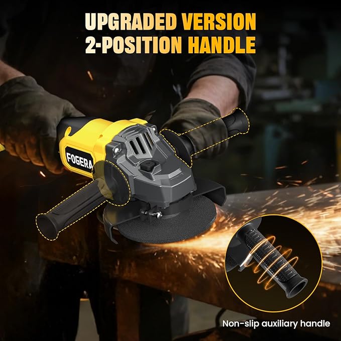 Cordless Angle Grinder, 4-1/2 Inch Power Grinder Tools Compatible with Dewalt 20V MAX Battery, 3 Speed Power Cordless Grinder for Metal Grinding, Cutting, Rust Removal (Battery Not Included)