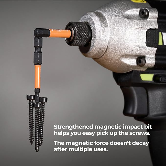toolant 3/16" Impact Hex Bits Set 10pcs,1/4” Hex-Shank Allen Wrench Drill Bit Set, S2 Steel, CNC Machined Tips with Magnetism, 2” Long with Storage Box