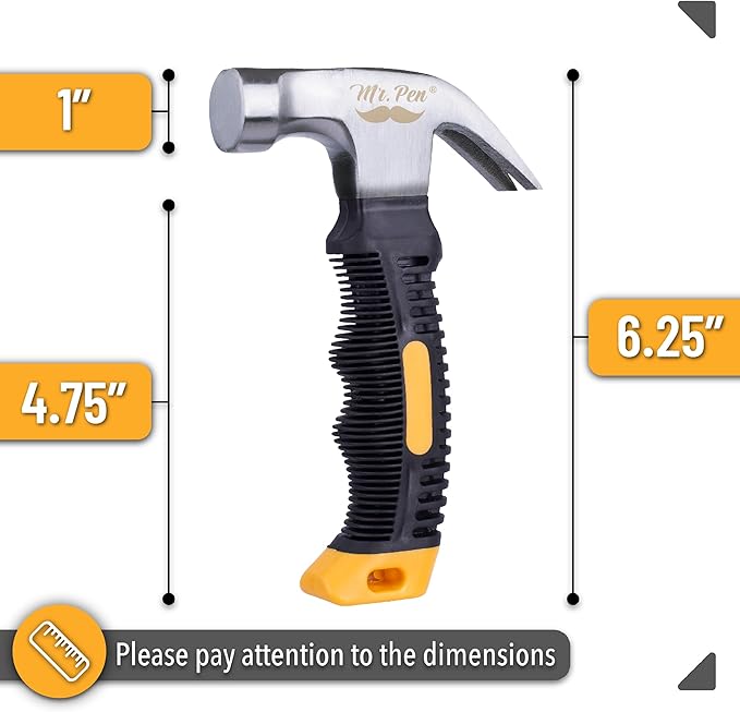 Mr. Pen- 8oz Small Magnetic Claw Nail Hammer for Women