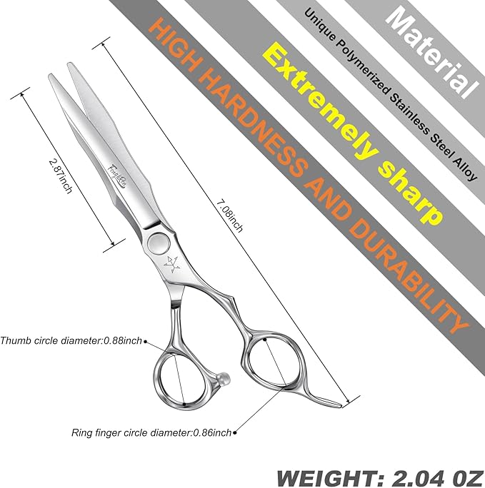 High-end Professional Extremely Very Sharp Barber Hair Cutting Scissors Hairdresser Shears For Hair 6.3 Inch Haircut Scissor Made Of Stainless Steel For Hairdressing Salon and Home Use