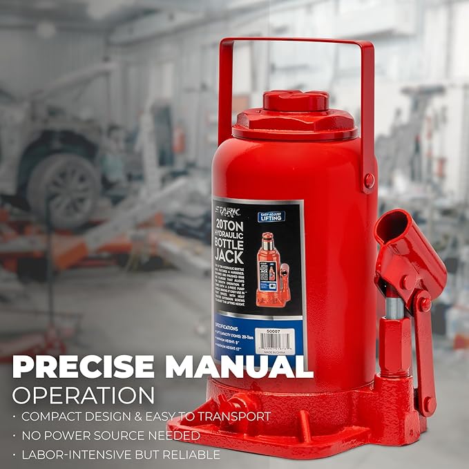 XtremepowerUS Hydraulic Bottle Jack (20 Ton) Portable Hydraulic Jack Lift Height Farm RV Truck Equipment Automotive Shop