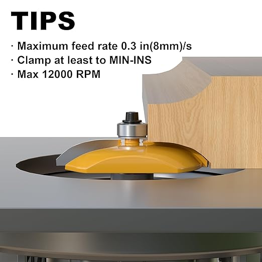 Cove Raised Panel Router Bits 1/2 Shank for Cove-Cut, 2-1/2-Inch Diameter, Shaker Raised Cabinet Door Making Frame Panel Design Router bits for use with Rail and Stile Moulding Router bit