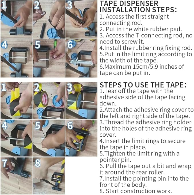 BAUSATZ Floor Tape Marking Machine,Manual,Lane Marking Applicator with Rubber Roller Manual Floor Tape Applicator,Used for Floor Marking, Decoration Protection and Laying (TBJDJ-01)