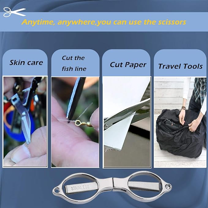 firiKer Home Office Travel Folding Scissors, Stainless Steel Telescopic Cutter, Christmas Stocking Stuffers for Men & Women, Christmas Gifts Stocking Stuffer Ideas, Trip Scissors for Xmas gift