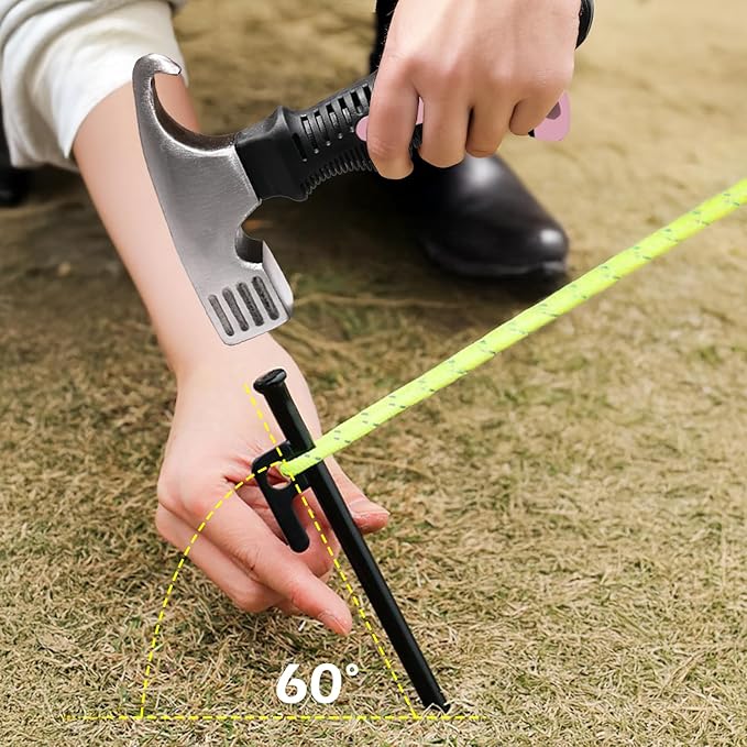 Pink Camping Hammer – Heavy-Duty Mallet for Tent Stakes Portable Compact Hammer with Nail Puller Lightweight Outdoor Mallet for Camping, Hiking & Backpacking