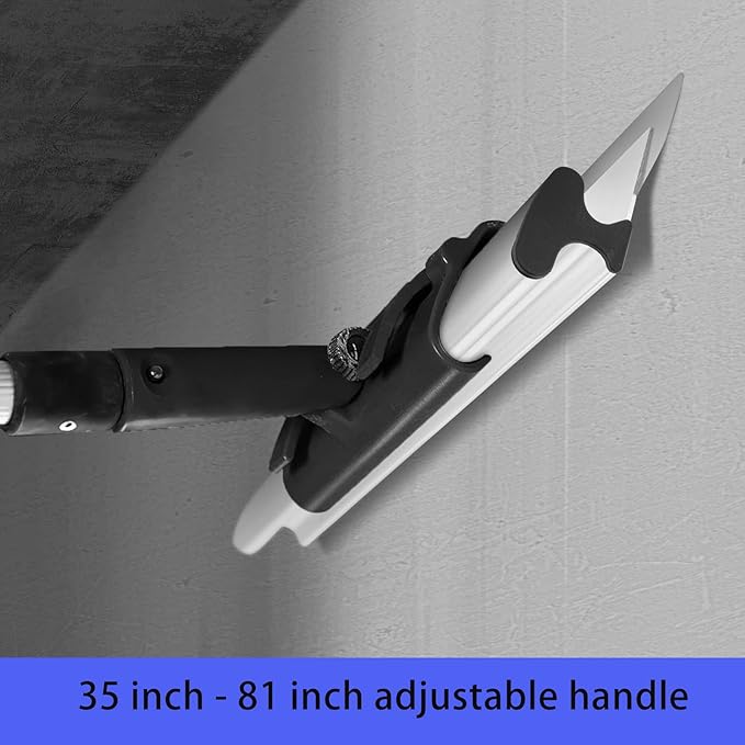 BXGTECH Drywall Tools Skimming Blade with Extension Handle - 12", 22" & 32" Blades Extruded Aluminum 301 Stainless Steel Construction Tools End Caps, Wall-Board with 0.5mm&0.35mm Thickness