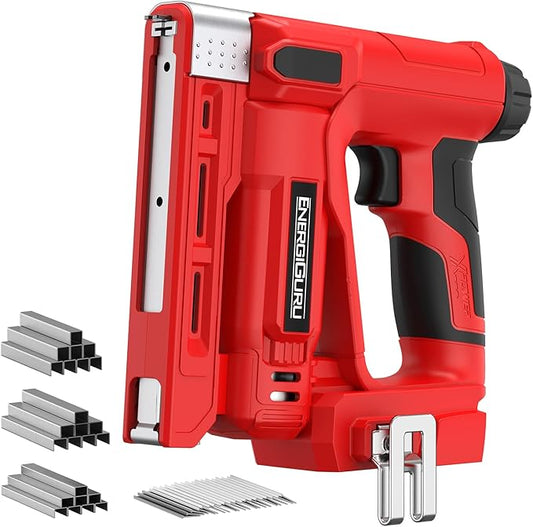 18V Cordless 2-in-1 Brad Nailer & T50 Stapler Gun (Tool Only, Battery Not Included), Lightweight Design, Includes 800 Nails/Staples for Woodworking, Upholstery, DIY Home Renovation