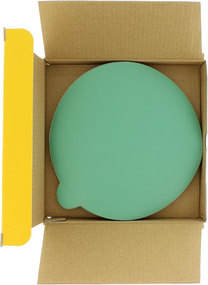 Dura-Gold Premium 6" Green Film PSA Sanding Discs - 320 Grit (Box of 25) - Self Adhesive Stickyback Sandpaper for DA Sander, Finishing Fine Cut Abrasive - Sand Automotive Car Paint, Woodworking Wood