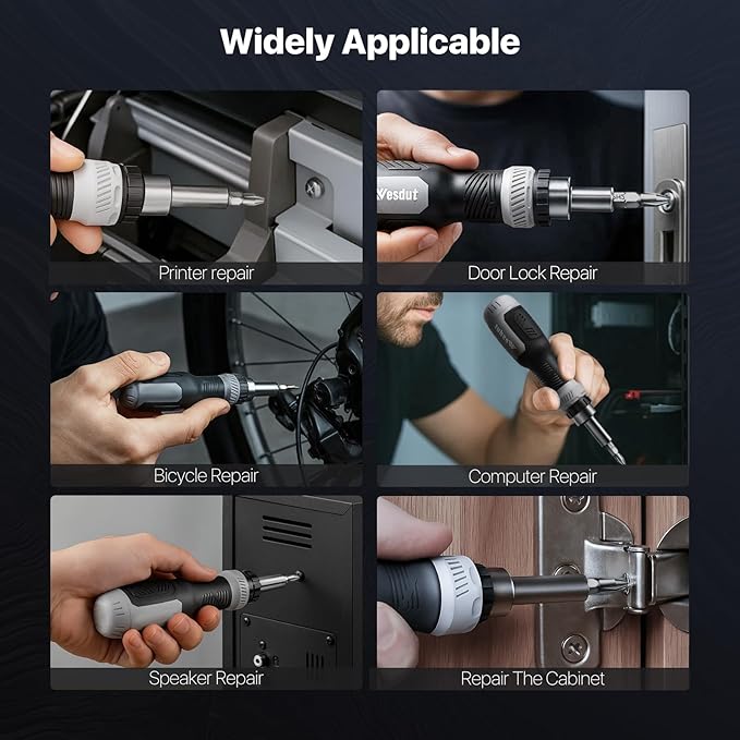 13-in-1 Ratchet Screwdriver Set Tool All in One, [Built to Last] Multi Screw Driver Set Kit, Flat Head, Philips, Torx, Hex, Square, Repair Kit, Man Gift Nut Driver
