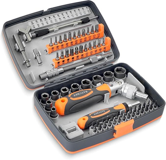 Ratcheting Screwdriver Set, 68 in 1, Sockets & Bits, Magnetic Screwdriver Kit with Extension Shaft, Repair Tool for PC, Xbox, Bike, Motorcycle, Car, DIY