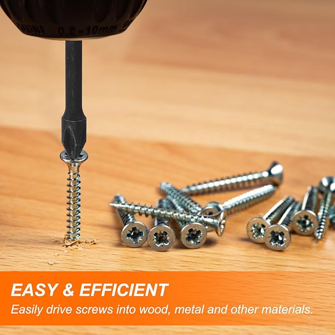HARFINGTON 3pcs #1 Impact Phillips Screwdriver Bit PH1 1/4" Hex Shank 8" (200mm) Long 0.12" Rod Magnetic Cross Head Drill Bits S2 Steel Industrial Screw Driver for Impact Power Drivers