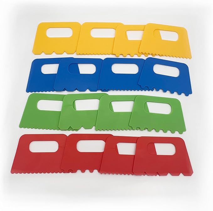 Lependor Plastic Scrapers Kit, 16Pcs Paint Scraper Tool for Arts Crafts Scraping Knife Pottery Painting Tools Drawing Acrylic Putty - 16 Packs