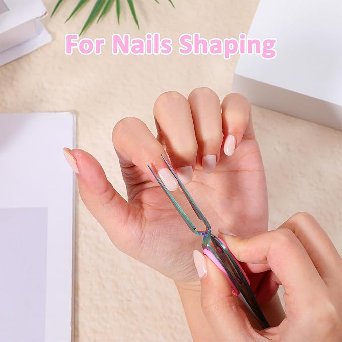 4 Pcs Reverse Tweezers, Crossing Lock Curved Tweezers Stainless Steel Soft-Grip Tool Precision Crafting with Curved Tip and Straight Tip for DIY Craft, Jewelry, Beading, Electronics