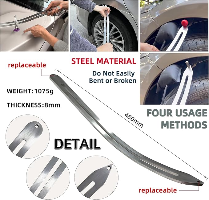 190pcs/set Auto Body Dent Repair Tools Kit,Car Dings Repair,Paintless Bodywork Dent Pulling Tool,Dent Puller Lifter,Multi-funtional Bridge Puller Tools Set (Whole Car Repair Tools Set)