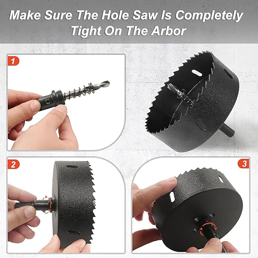 4-5/16 Inch Hole Saw with 3/8" Triangle Shank Quick Change Arbor, JTemgle Bi-Metal Hole Saw Heavy Duty Hole Cutting Tool for Cornhole Boards, Recessed Lights, Wood, Plastic, Drywall & Soft Metal