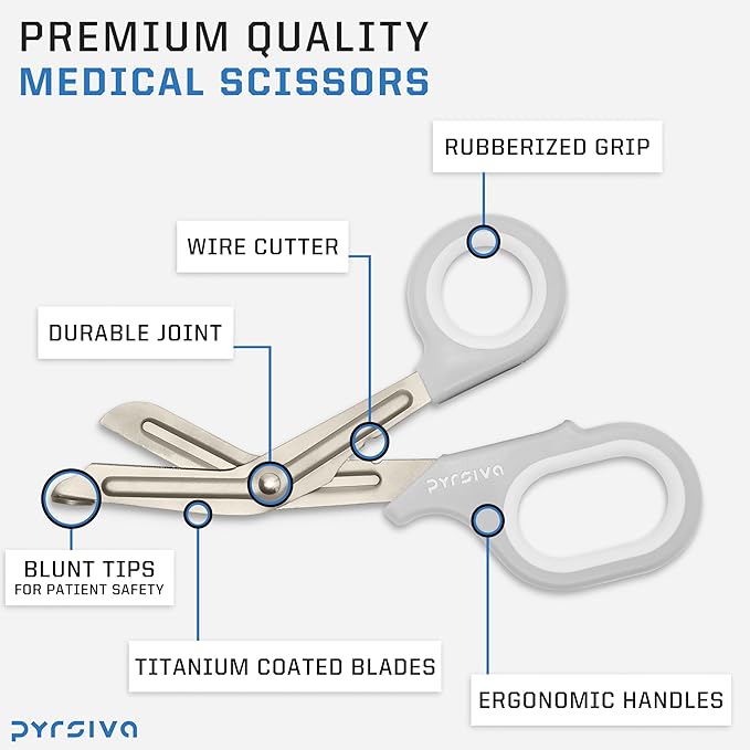 Trauma Shears ??7.5" Titanium-Coated Stainless Steel Bandage Scissors for Nurses, EMTs & Doctors | Professional Medical Shears for First Responders & Wound Care