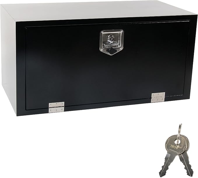Steel Truck Tool Box, 36’’ Underbody Truck Tool Boxes for Underbed of Truck, Trailer, Rv -Black（36''x18''x18''）
