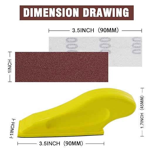 MAXMAN 100pcs Micro Sander Paper Kit, 3.5?쓝 1?쒱and Sanding Block Finger Zip Sander for Small Projects, Assorted Sandpaper of 80 120 240 400 600 800 1000 1200 1500 2000 Grit for Wood Crafts Sanding
