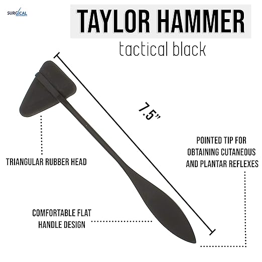 SURGICAL ONLINE Taylor Tomahawk Percussion Reflex Hammer for Neurological Examination (Black)