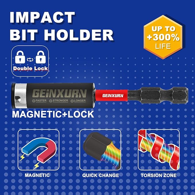22Pieces 2 In. Multi Hex Head Impact Tough Magnetic Allen Wrench Drill Bits Set, Metric&SAE Power Bits Set, S2 Steel Hex Screwdriver Bit set with 3?쒫it Holder