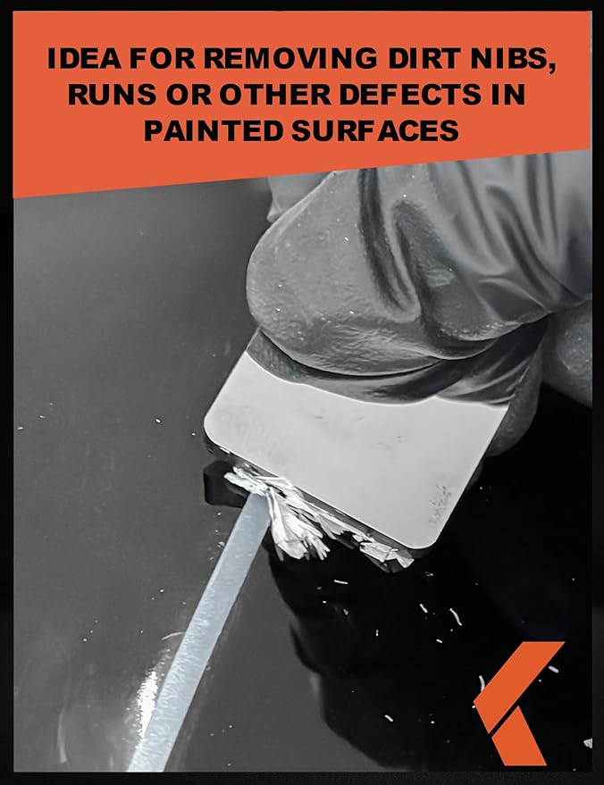 Tungsten Denibbing Blade File Tool 2-in-One Automotive Paint Stripper and Sanding Pad Block for Removing Dust, Paint Imperfections or Stains