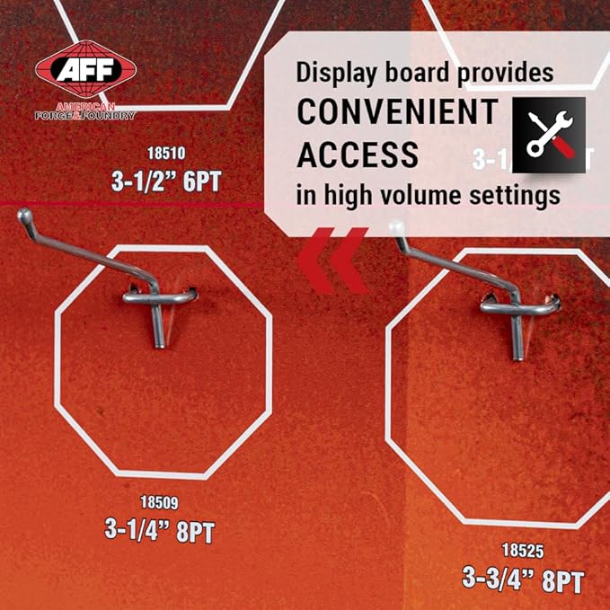 AFF 6 pt and 8 pt Mixed Axel Nut Socket Shop Display with Graphic Overlay Kit, 18501P