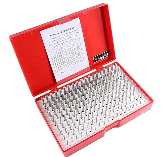 Accusize Industrial Tools 0.061'' to 0.250'' Minus Class Zz Pin Gauge Set, 2'' Overall Length, 190 Pcs/Set, M1(-)